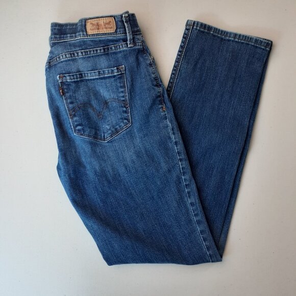 Levi's 525 Size 10M Women's Perfect Waist Straight Leg Blue Jeans - Picture 1 of 9